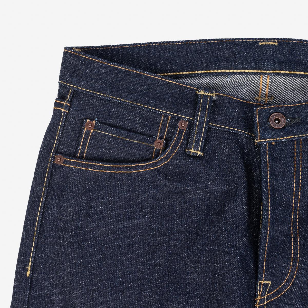 Image showing the IH-666S-UHR - 21/23oz Ultra Heavy Raw Selvedge Denim Slim Straight Jeans Indigo which is a Jeans described by the following info 666, Bottoms, IHSALE_M23, Iron Heart, Jeans, Released, Slim, Straight and sold on the IRON HEART GERMANY online store