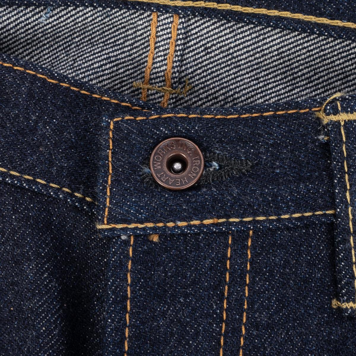 Image showing the IH-666S-UHR - 21/23oz Ultra Heavy Raw Selvedge Denim Slim Straight Jeans Indigo which is a Jeans described by the following info 666, Bottoms, IHSALE_M23, Iron Heart, Jeans, Released, Slim, Straight and sold on the IRON HEART GERMANY online store