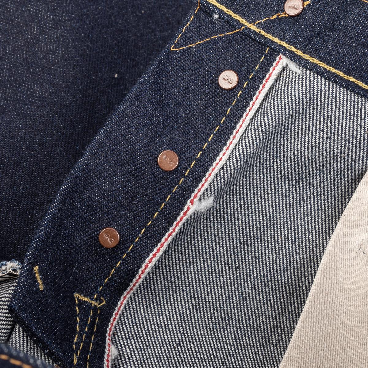 Image showing the IH-666S-UHR - 21/23oz Ultra Heavy Raw Selvedge Denim Slim Straight Jeans Indigo which is a Jeans described by the following info 666, Bottoms, IHSALE_M23, Iron Heart, Jeans, Released, Slim, Straight and sold on the IRON HEART GERMANY online store