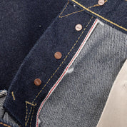 Image showing the IH-666S-UHR - 21/23oz Ultra Heavy Raw Selvedge Denim Slim Straight Jeans Indigo which is a Jeans described by the following info 666, Bottoms, IHSALE_M23, Iron Heart, Jeans, Released, Slim, Straight and sold on the IRON HEART GERMANY online store