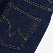 Image showing the IH-666S-UHR - 21/23oz Ultra Heavy Raw Selvedge Denim Slim Straight Jeans Indigo which is a Jeans described by the following info 666, Bottoms, IHSALE_M23, Iron Heart, Jeans, Released, Slim, Straight and sold on the IRON HEART GERMANY online store