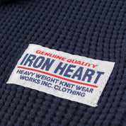 Image showing the IHTL-1213-NAV - Waffle Knit Long Sleeved Thermal Henley Navy which is a T-Shirts described by the following info Back In, Iron Heart, Released, T-Shirts, Tops and sold on the IRON HEART GERMANY online store