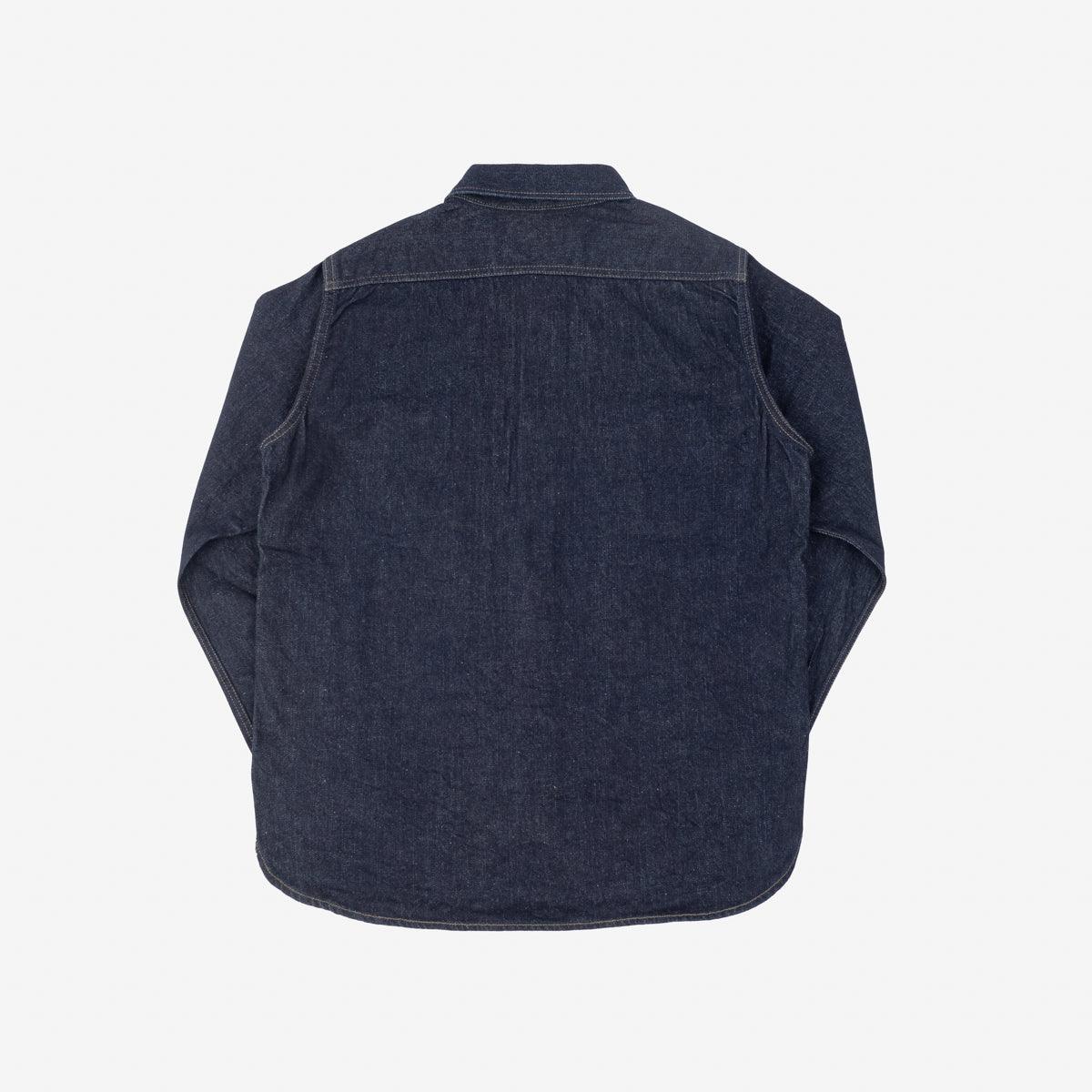 Image showing the IHSH-326-IND - 12oz Selvedge Indigo Denim Work Shirt with Snaps which is a Shirts described by the following info Iron Heart, Released, Shirts, Tops and sold on the IRON HEART GERMANY online store