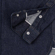 Image showing the IHSH-326-IND - 12oz Selvedge Indigo Denim Work Shirt with Snaps which is a Shirts described by the following info Iron Heart, Released, Shirts, Tops and sold on the IRON HEART GERMANY online store