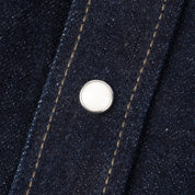 Image showing the IHSH-326-IND - 12oz Selvedge Indigo Denim Work Shirt with Snaps which is a Shirts described by the following info Iron Heart, Released, Shirts, Tops and sold on the IRON HEART GERMANY online store