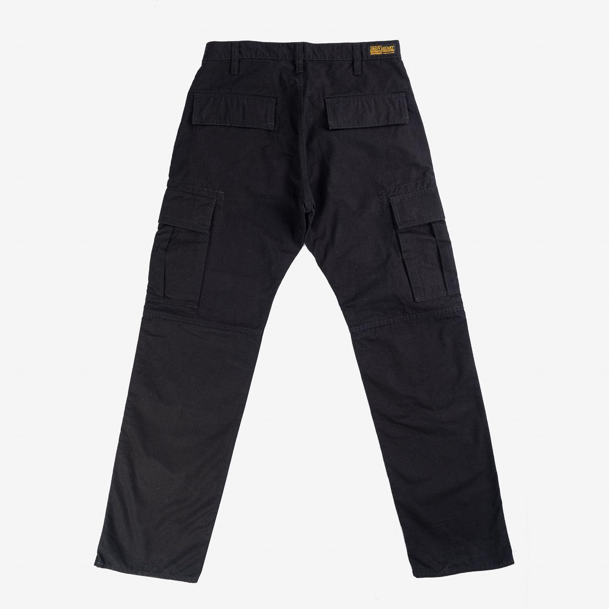 Image showing the IH-734-BLK - 8oz Ripstop Cargo - Black which is a Trousers described by the following info Bottoms, IHSALE_M23, Iron Heart, Released, Trousers and sold on the IRON HEART GERMANY online store