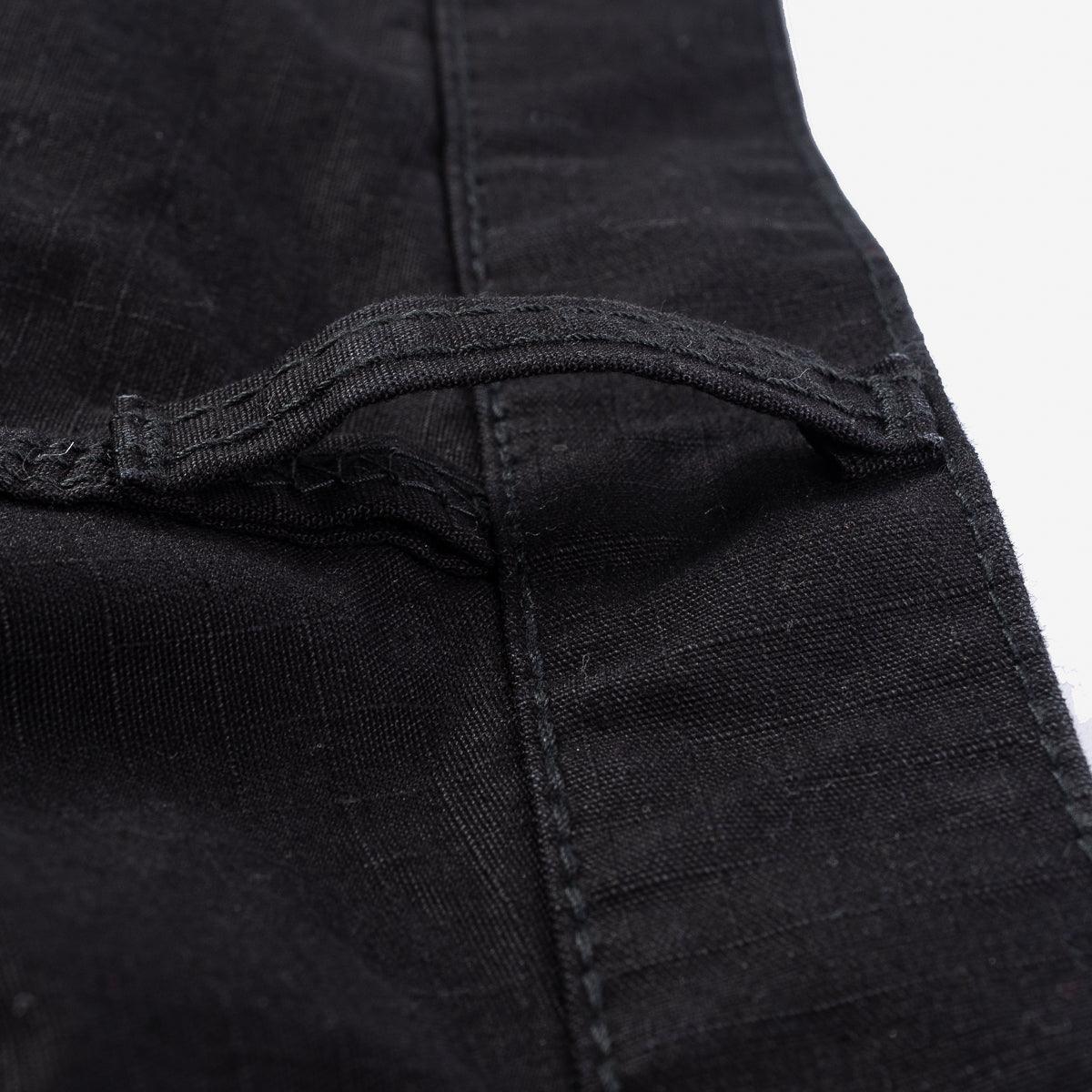 Image showing the IH-734-BLK - 8oz Ripstop Cargo - Black which is a Trousers described by the following info Bottoms, IHSALE_M23, Iron Heart, Released, Trousers and sold on the IRON HEART GERMANY online store