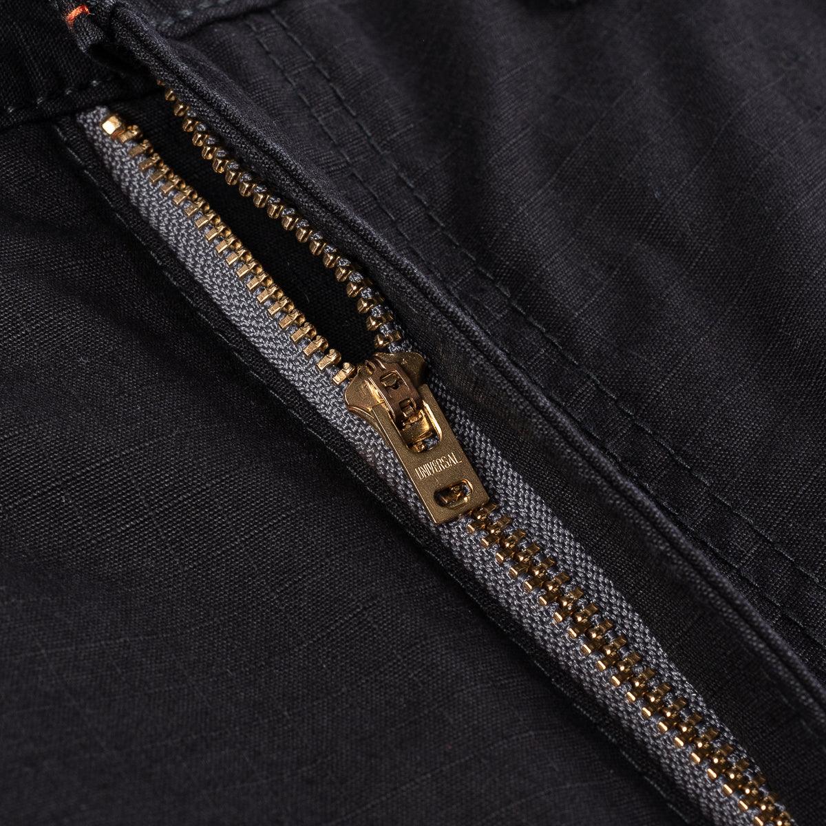 Image showing the IH-734-BLK - 8oz Ripstop Cargo - Black which is a Trousers described by the following info Bottoms, IHSALE_M23, Iron Heart, Released, Trousers and sold on the IRON HEART GERMANY online store