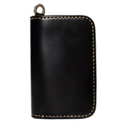 Image showing the IHG-02-BLK - Medium Shell Cordovan Wallet - Black which is a WALLETS AND CHAINS described by the following info Accessories, Iron Heart, Released, WALLETS AND CHAINS and sold on the IRON HEART GERMANY online store
