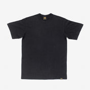 Image showing the IHT-1610L-BLK - 6.5oz Loopwheel Crew Neck T-Shirt Black which is a T-Shirts described by the following info Iron Heart, Released, T-Shirts, Tops and sold on the IRON HEART GERMANY online store