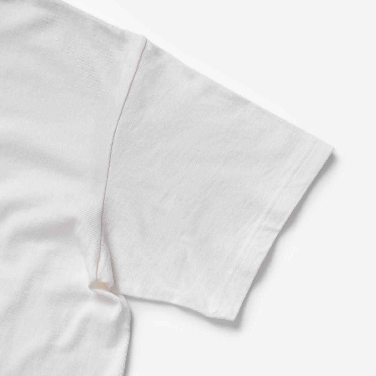 Image showing the IHT-1610L-WHT - 6.5oz Loopwheel Crew Neck T-Shirt White which is a T-Shirts described by the following info Iron Heart, Released, T-Shirts, Tops and sold on the IRON HEART GERMANY online store