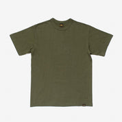 Image showing the IHT-1610L-OLV - 6.5oz Loopwheel Crew Neck T-Shirt Olive which is a T-Shirts described by the following info Iron Heart, Released, T-Shirts, Tops and sold on the IRON HEART GERMANY online store