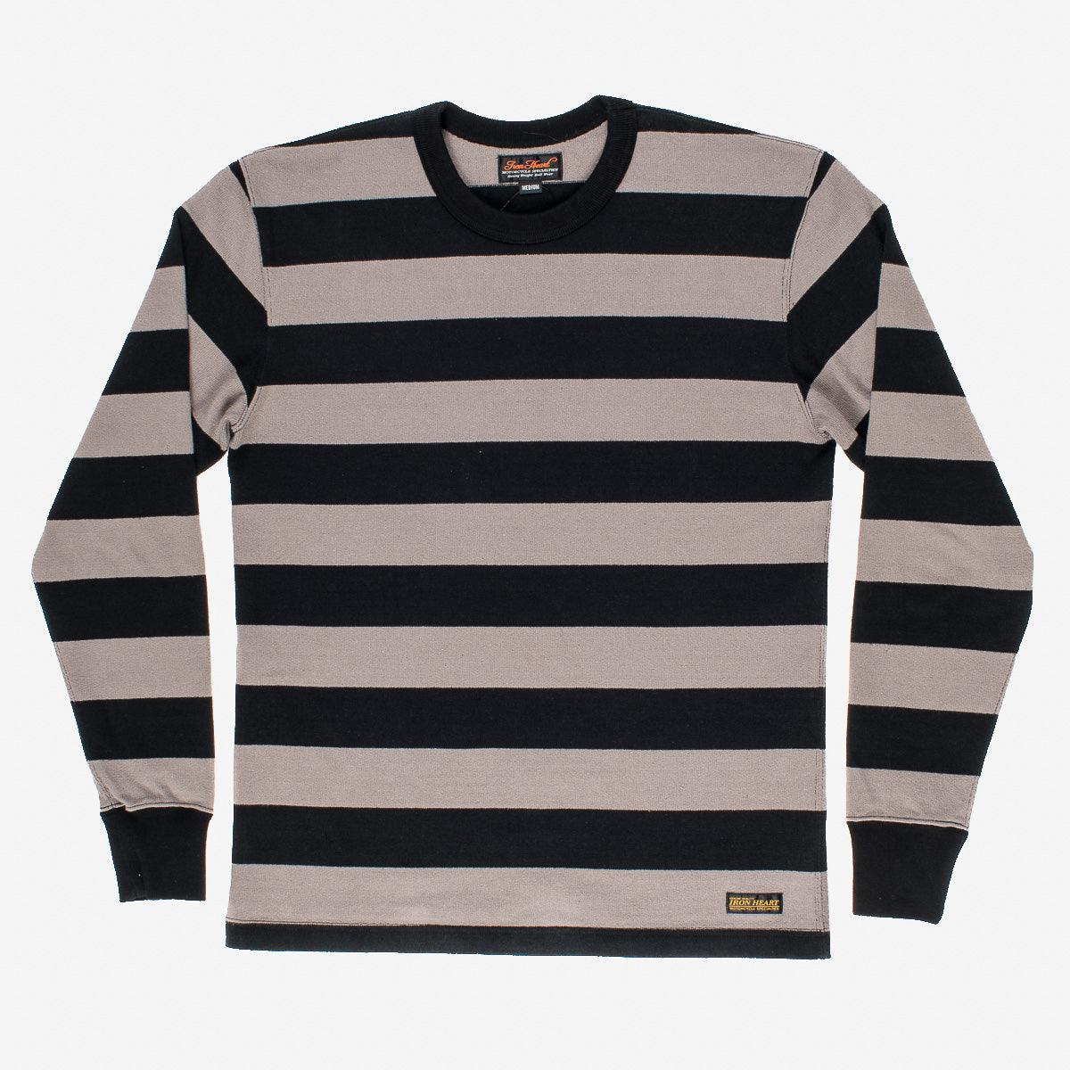 IHTB-01-BLK-GRY - 11oz Cotton Knit Long-Sleeved Sweater - Grey 