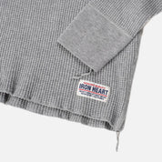 Image showing the IHTL-1301-GRY - Waffle Knit Long Sleeved Crew Neck Thermal Top - Grey which is a T-Shirts described by the following info Back In, IHSALE_M23, Iron Heart, Released, T-Shirts, Tops and sold on the IRON HEART GERMANY online store