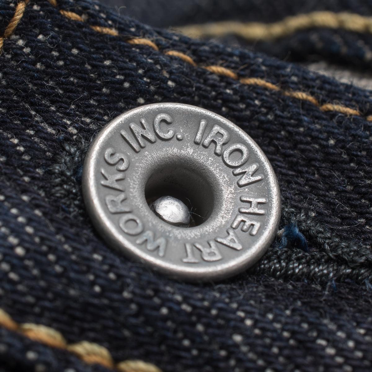 Image showing the IH-888S-21 - 21oz Selvedge Denim Medium/High Rise Tapered Cut Jeans which is a Jeans described by the following info 888, Back In, Bottoms, Iron Heart, Jeans, Released, Tappered and sold on the IRON HEART GERMANY online store