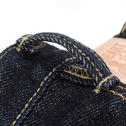 Image showing the IH-888S-21 - 21oz Selvedge Denim Medium/High Rise Tapered Cut Jeans which is a Jeans described by the following info 888, Back In, Bottoms, Iron Heart, Jeans, Released, Tappered and sold on the IRON HEART GERMANY online store