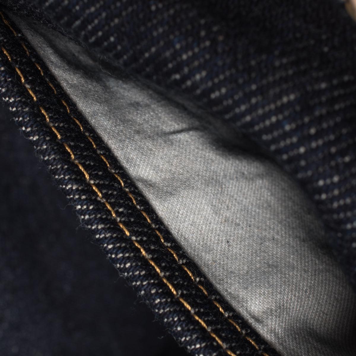 Image showing the IH-888S-21 - 21oz Selvedge Denim Medium/High Rise Tapered Cut Jeans which is a Jeans described by the following info 888, Back In, Bottoms, Iron Heart, Jeans, Released, Tappered and sold on the IRON HEART GERMANY online store