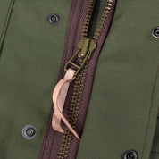 Image showing the IHM-27-OLV - Sateen M65 Field Jacket - Olive which is a Jackets described by the following info Iron Heart, Jackets, Released, Tops and sold on the IRON HEART GERMANY online store