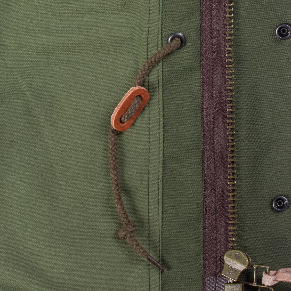 Image showing the IHM-27-OLV - Sateen M65 Field Jacket - Olive which is a Jackets described by the following info Iron Heart, Jackets, Released, Tops and sold on the IRON HEART GERMANY online store