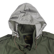 Image showing the IHM-27-OLV - Sateen M65 Field Jacket - Olive which is a Jackets described by the following info Iron Heart, Jackets, Released, Tops and sold on the IRON HEART GERMANY online store