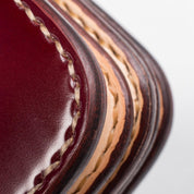Image showing the IHG-02-OXB - Medium Shell Cordovan Wallet - Oxblood which is a WALLETS AND CHAINS described by the following info Accessories, Iron Heart, Released, WALLETS AND CHAINS and sold on the IRON HEART GERMANY online store