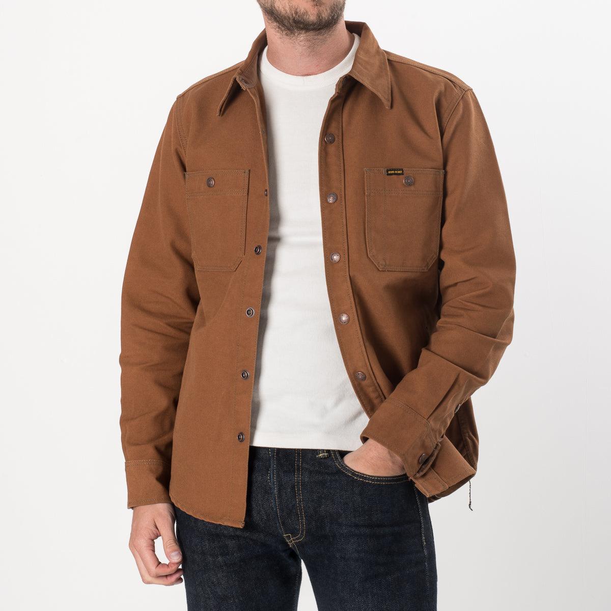 Image showing the IHSH-189-BRN - 17oz Duck Work Shirt Style CPO Brown which is a Shirts described by the following info Iron Heart, Released, Shirts, Tops and sold on the IRON HEART GERMANY online store