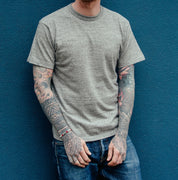IHT-1610L-LGR - 6.5oz Loopwheel Crew Neck T-Shirt (Long) - Light Grey