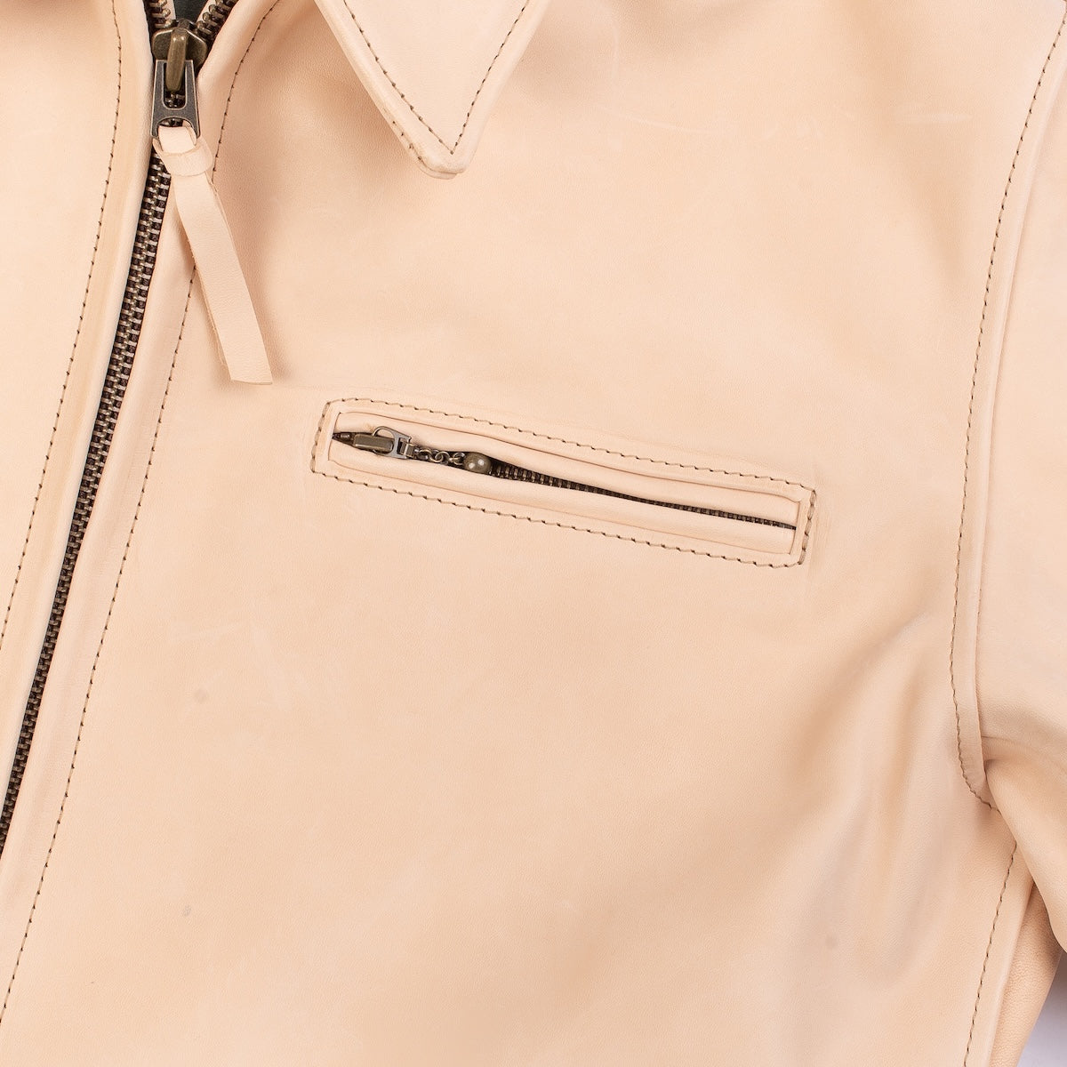 IHSB-BB-NAT - Iron Heart x Simmons Bilt Horsehide Jacket "The Bareback" - Natural