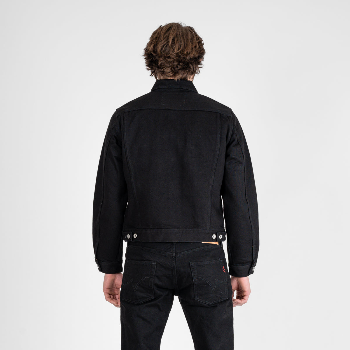 IH-526-SBG - 21oz Selvedge Denim Type III Jacket - Superblack (Fades To Grey)