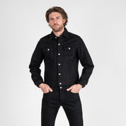 IH-526-SBG - 21oz Selvedge Denim Type III Jacket - Superblack (Fades To Grey)