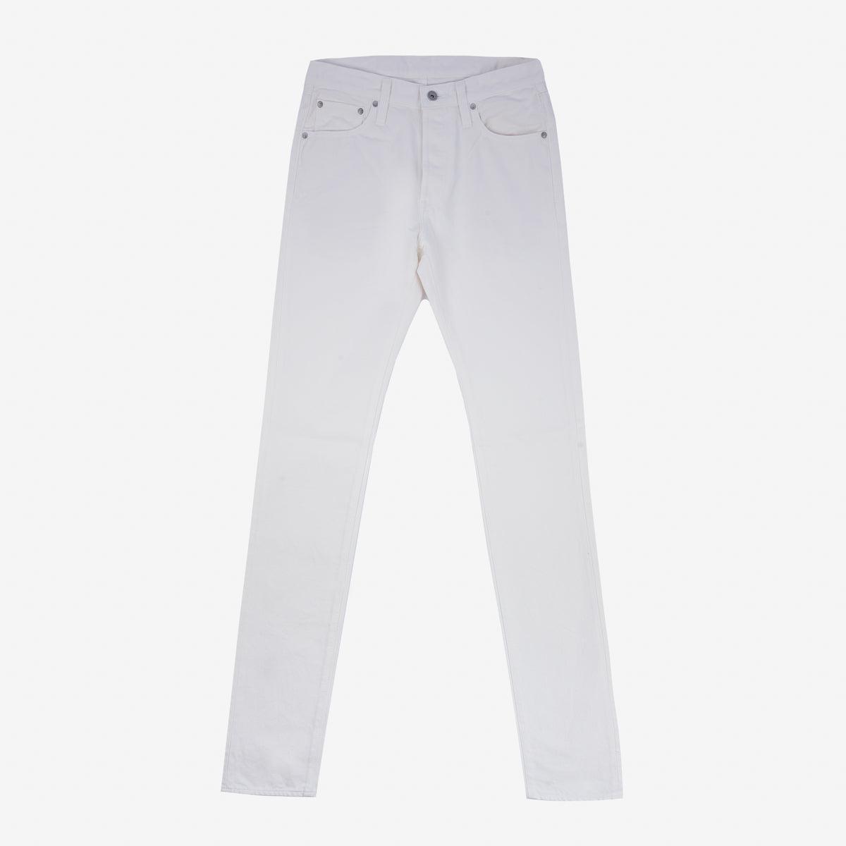 13.5oz Cotton Twill Slim Tapered Cut Jeans - White