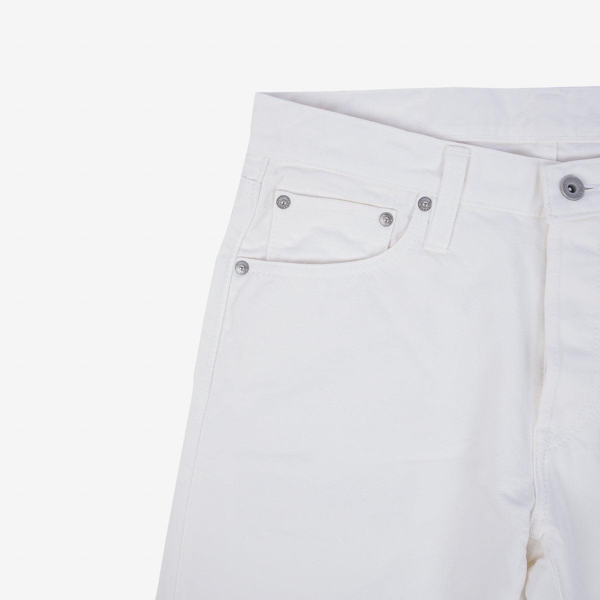 13.5oz Cotton Twill Slim Tapered Cut Jeans - White