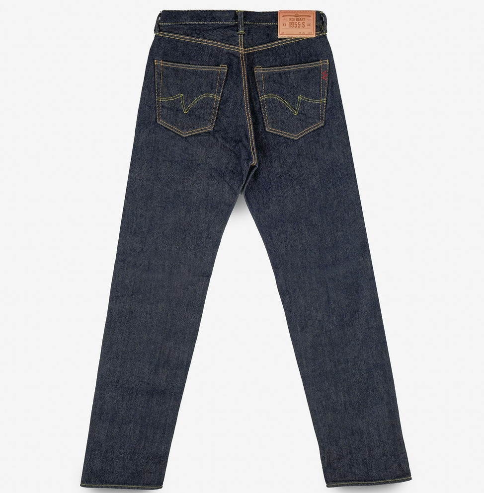 IH-1955S-18 - 18oz Vintage Selvedge Denim "1955" Vintage Tapered Cut Jeans - Indigo