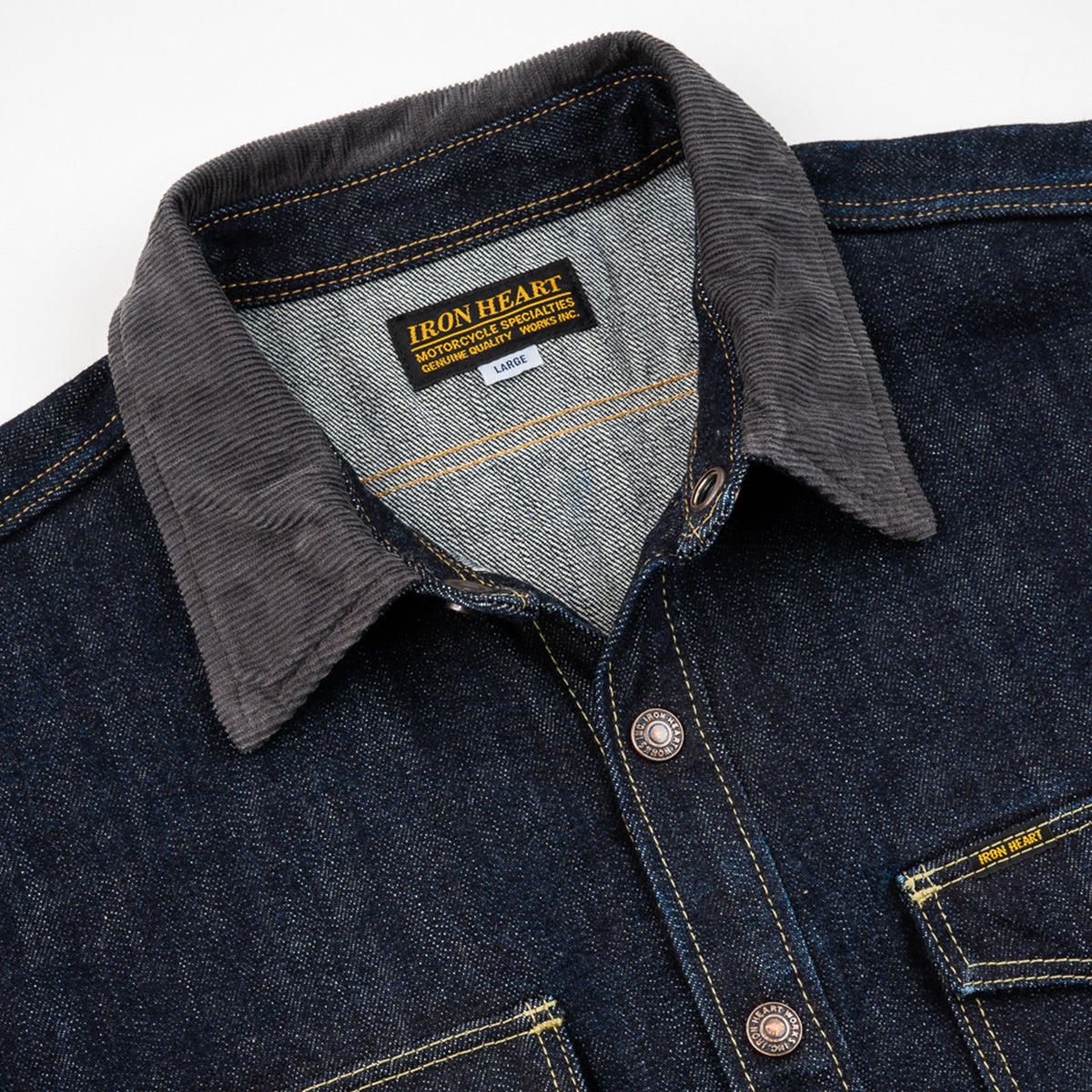 IHSH-427-IND - 16oz Vintage Selvedge Denim CPO Shirt - Indigo