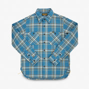IHSH-435-BLU - Ultra Heavy Flannel American Check Work Shirt - Blue