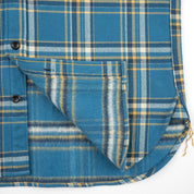 IHSH-435-BLU - Ultra Heavy Flannel American Check Work Shirt - Blue