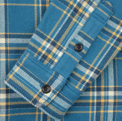 IHSH-435-BLU - Ultra Heavy Flannel American Check Work Shirt - Blue