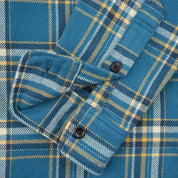 IHSH-435-BLU - Ultra Heavy Flannel American Check Work Shirt - Blue