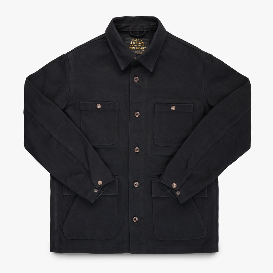 IHJ-150-BLK - 20oz Paraffin Coated Duck Chore Jacket - Black