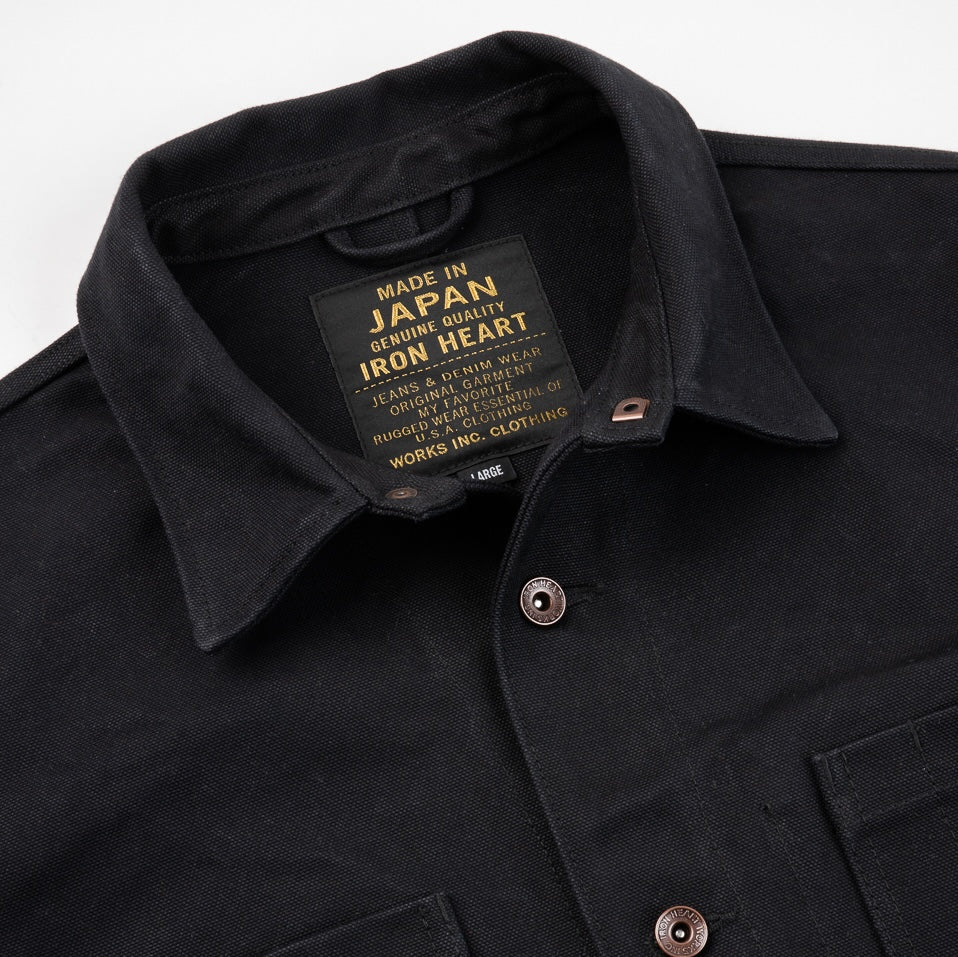 IHJ-150-BLK - 20oz Paraffin Coated Duck Chore Jacket - Black