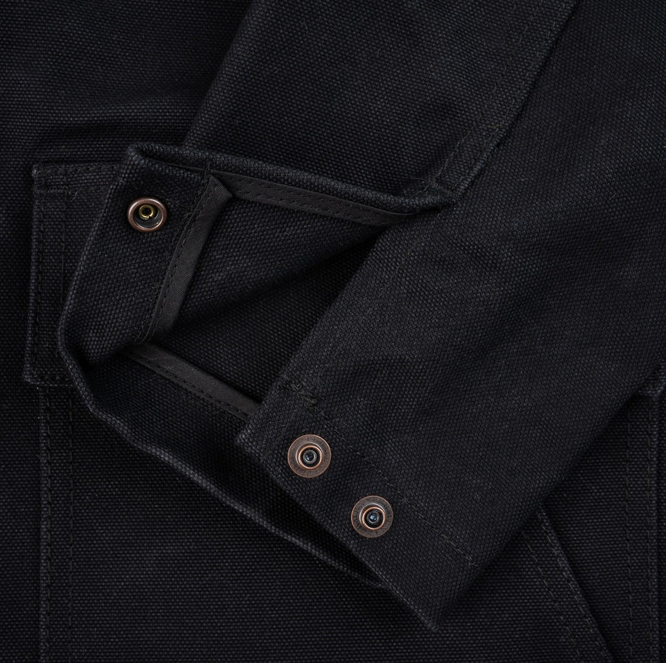 IHJ-150-BLK - 20oz Paraffin Coated Duck Chore Jacket - Black