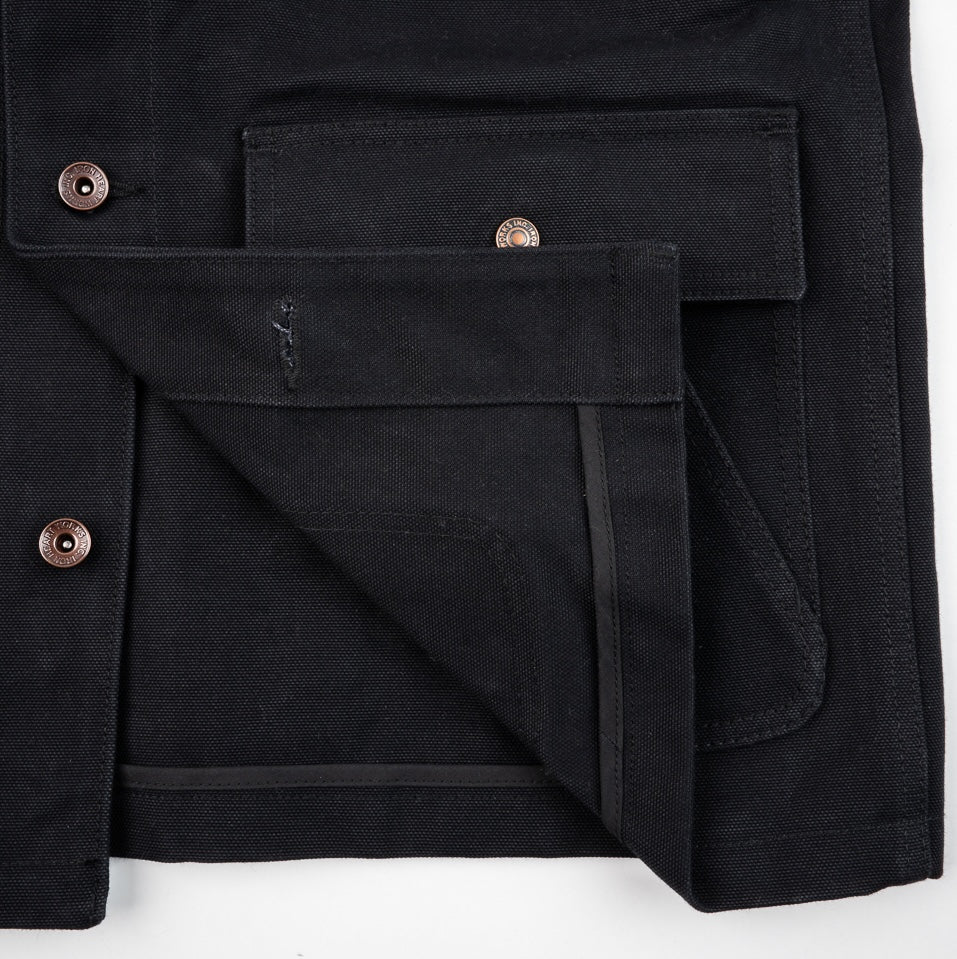 IHJ-150-BLK - 20oz Paraffin Coated Duck Chore Jacket - Black