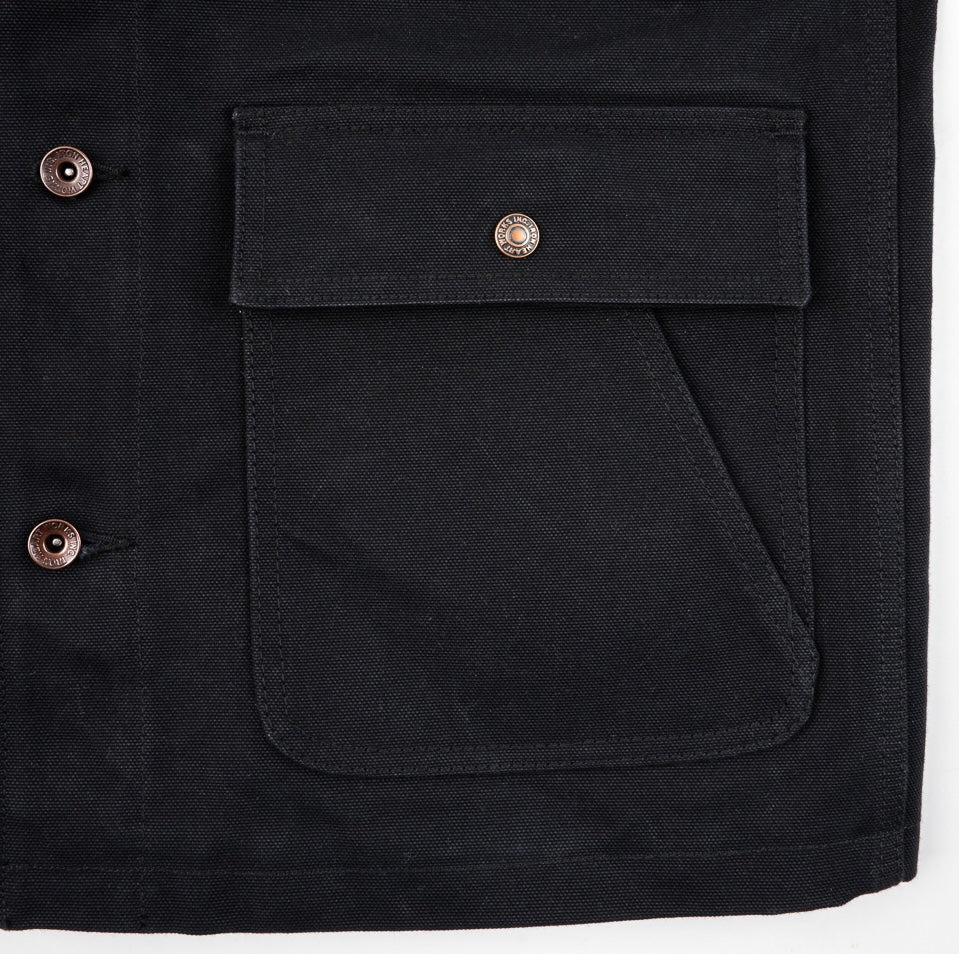 IHJ-150-BLK - 20oz Paraffin Coated Duck Chore Jacket - Black