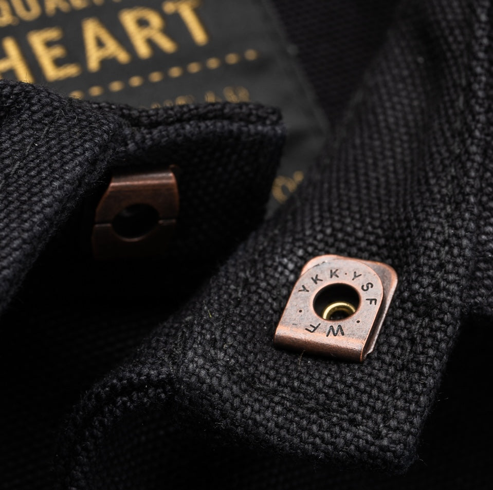 IHJ-150-BLK - 20oz Paraffin Coated Duck Chore Jacket - Black