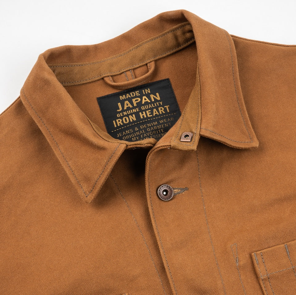 IHJ-150-BRN - 20oz Paraffin Coated Duck Chore Jacket - Brown