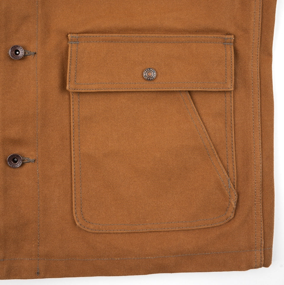 IHJ-150-BRN - 20oz Paraffin Coated Duck Chore Jacket - Brown