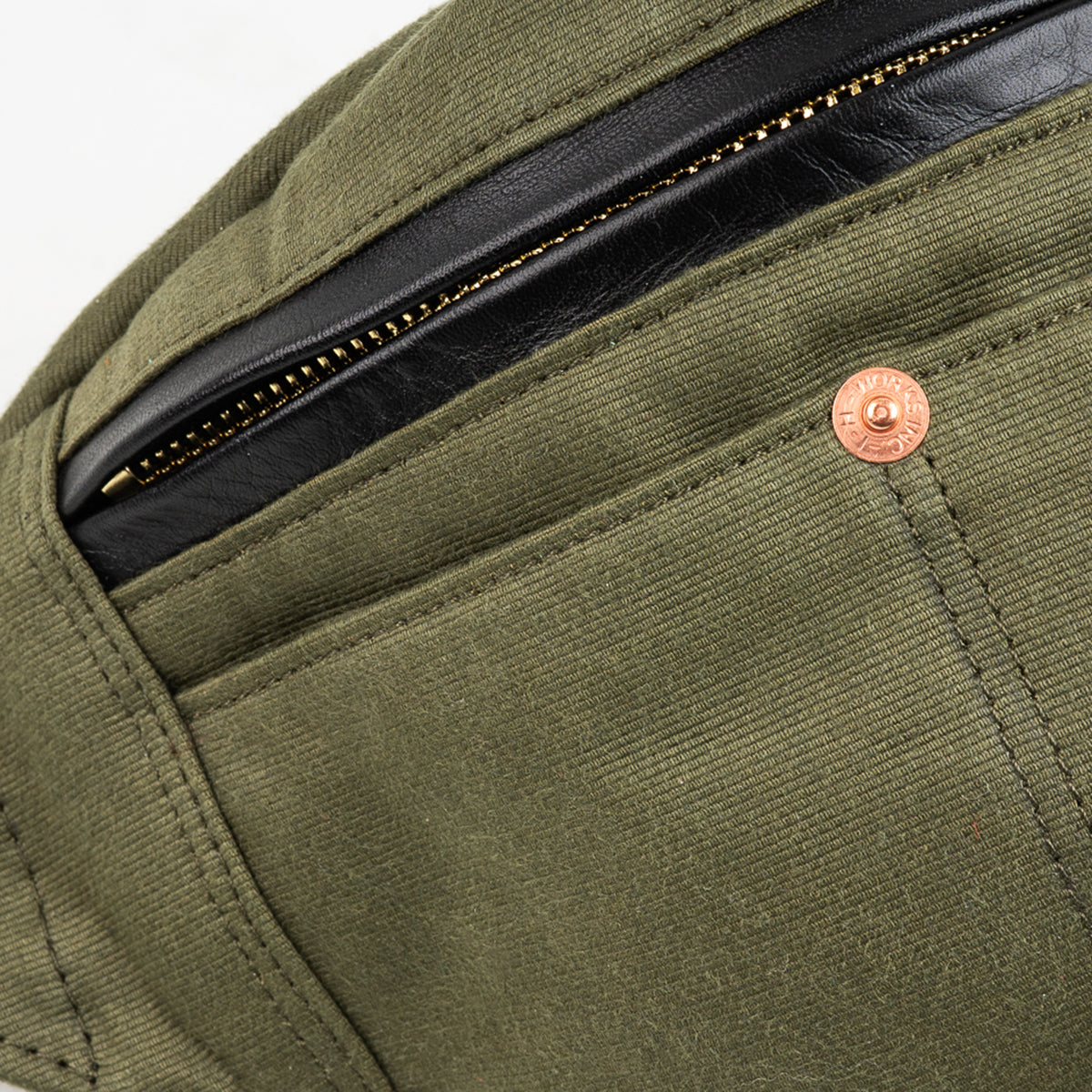 IHE-53-ODG - Whipcord Waist Bag - Olive Drab Green – IRON HEART
