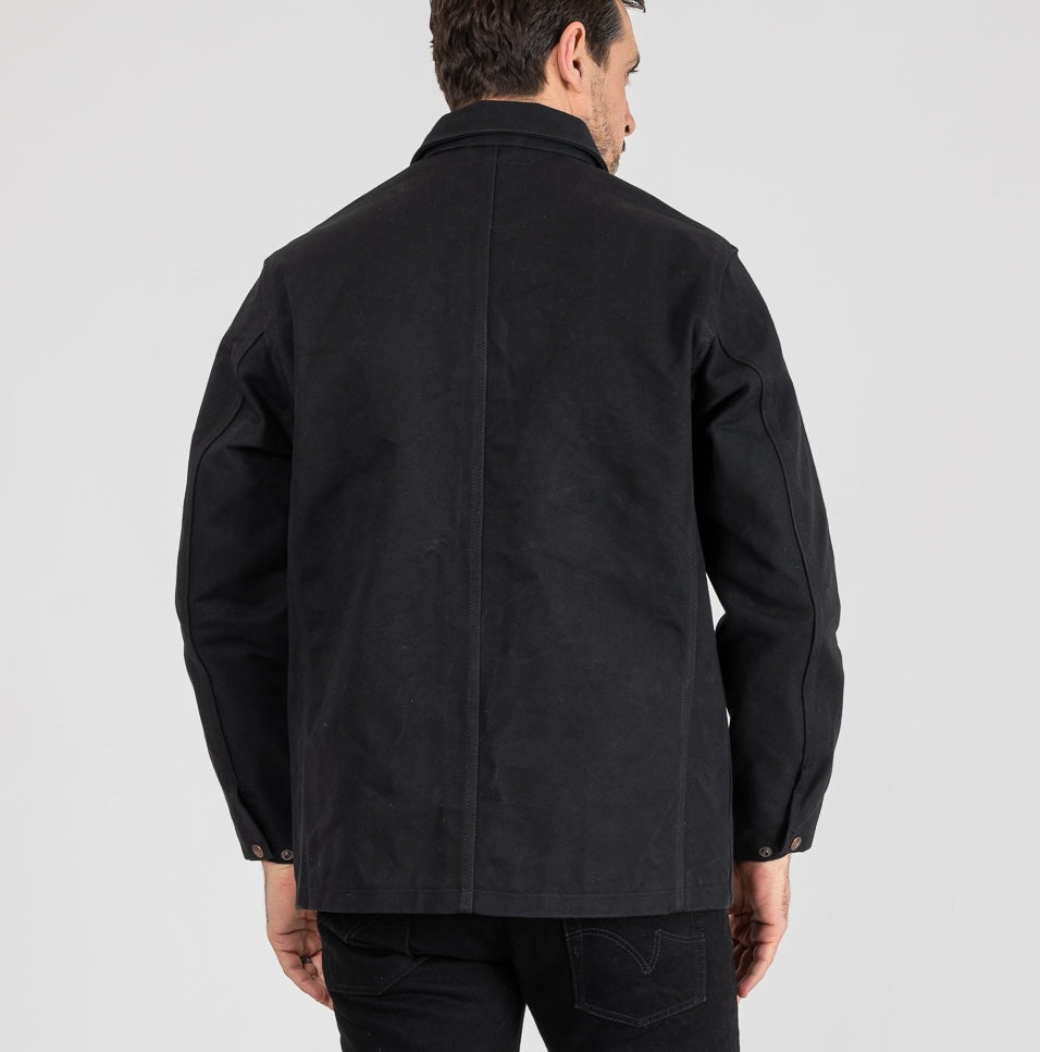 IHJ-150-BLK - 20oz Paraffin Coated Duck Chore Jacket - Black