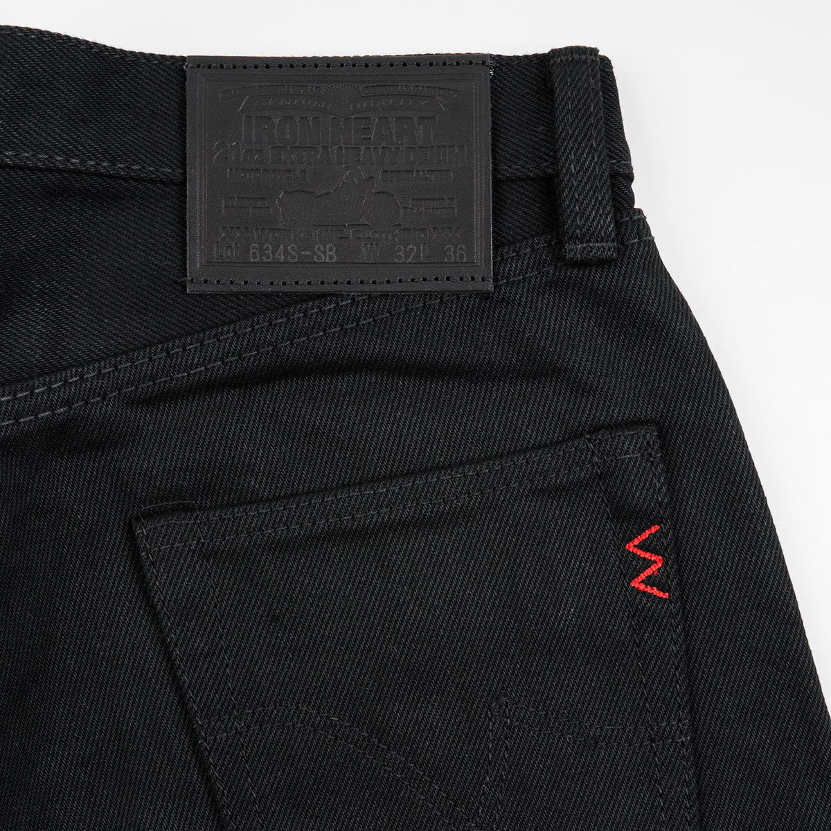 IH-634S-SB - 21oz Selvedge Denim Straight Cut - Superblack Non-Fade