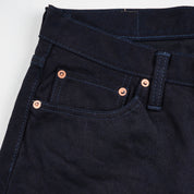 IH-888S-142ib - 14oz Selvedge Denim Medium/High Rise Tapered Jeans - Indigo/Black